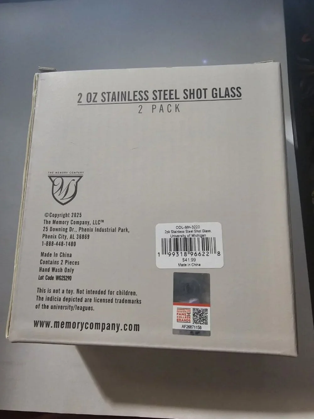 Michigan Wolverines 2Pack Shot Glass Steins Stainless Steel Metal Straw Vac Seal